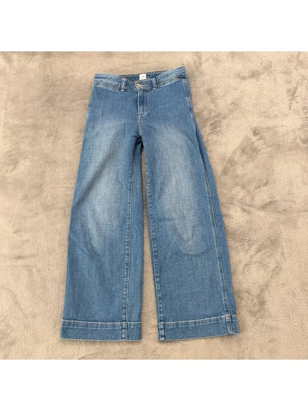 Gap High Rise Wide Leg Crop Jeans Womens size 25 0 Medium Wash